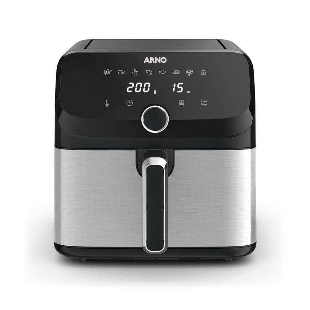 Fritadeira sem Óleo Airfryer Arno Mega 7,5L Digital Inox AFD7