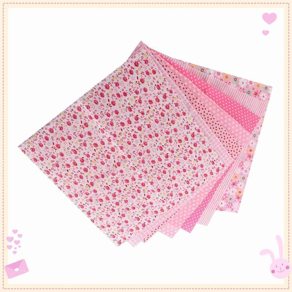 7 Peças De Tecido De Algodão Pré-Cortado , Acolchoado Rosa , Pacotes DIY 25 * 25cm Para Patchwork