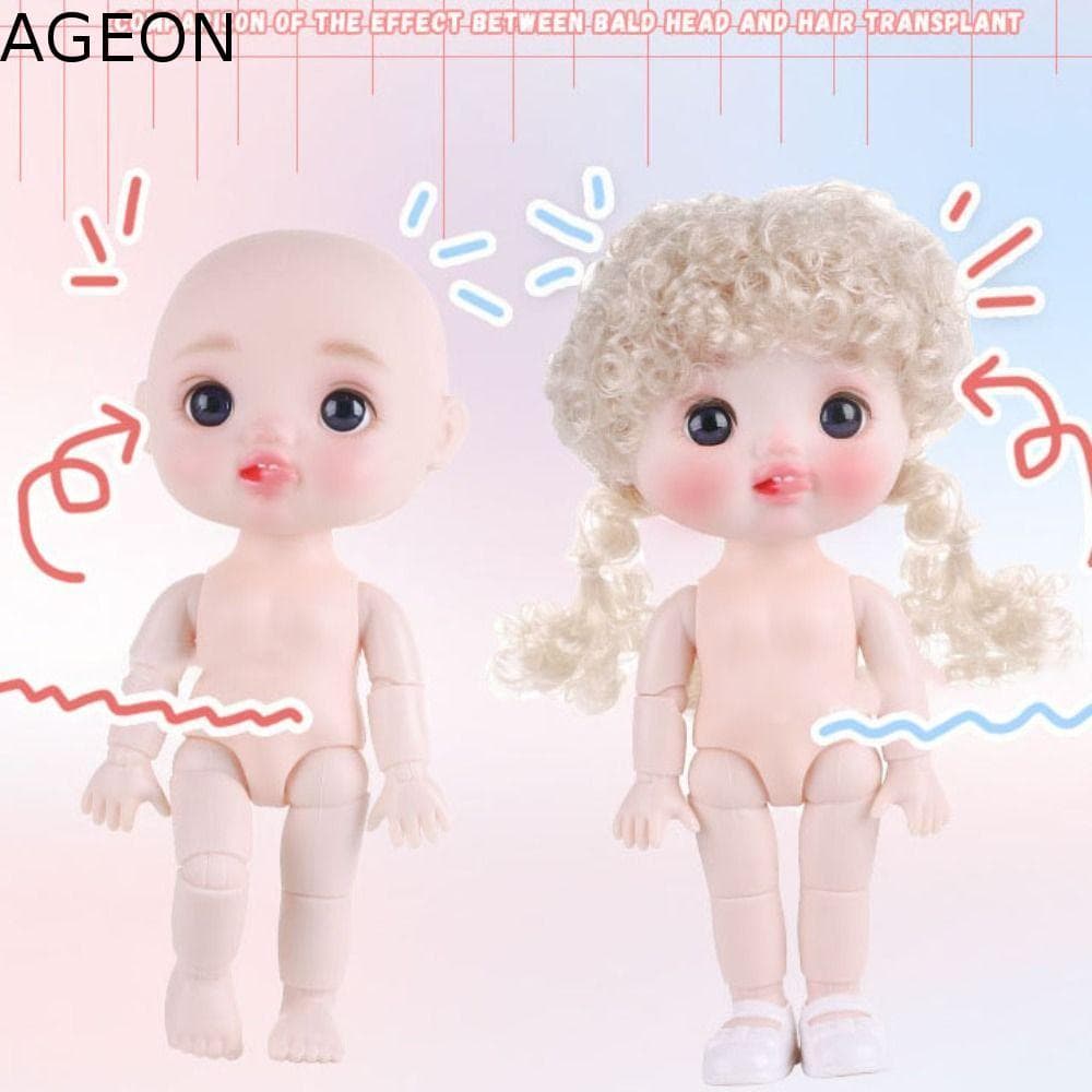 Corpo De Boneca Articulado Móvel 1/6 BJD , Linda Nua 21 Articulada Esférica , De Cabeça Grande 3D Com Cabelo