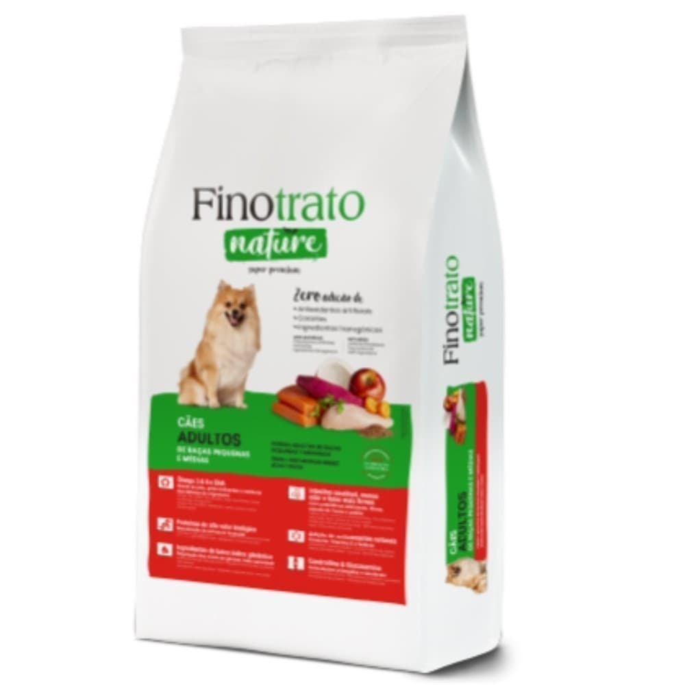 Finotrato Nature Super Premium 15kg Ração Para Cachorro Raças Pequenas e Médias Sabor Frango e Batat