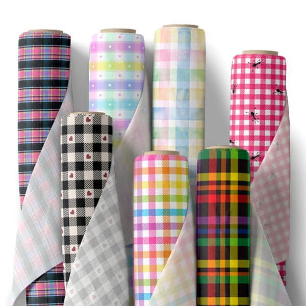Tecido Tricoline Digital 0,50X1,50 Estampas Xadrez Variados Costura Patchwork DIY Artesanato Pano