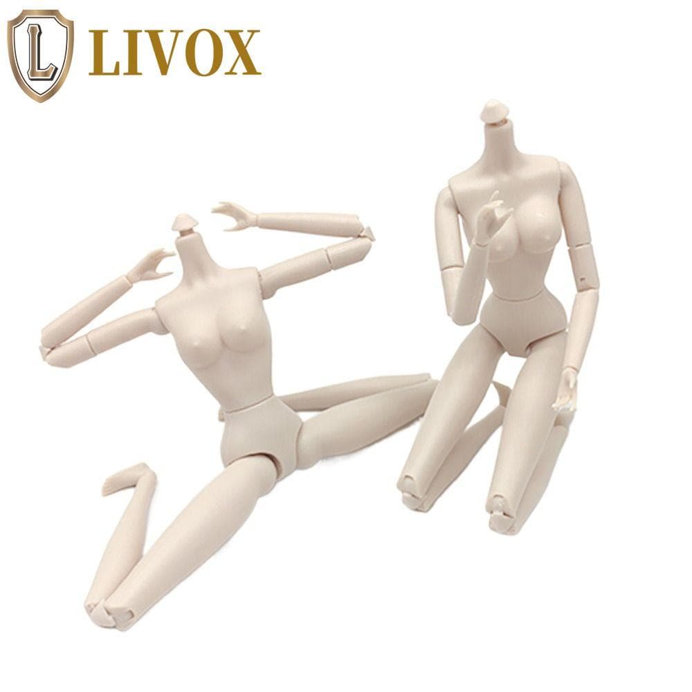LIVOX Bonecas BJD Nu Articuladas , 28 Articulações Móveis Pele Branca Boneca Nua Brinquedos , 1/6 Super Modelo