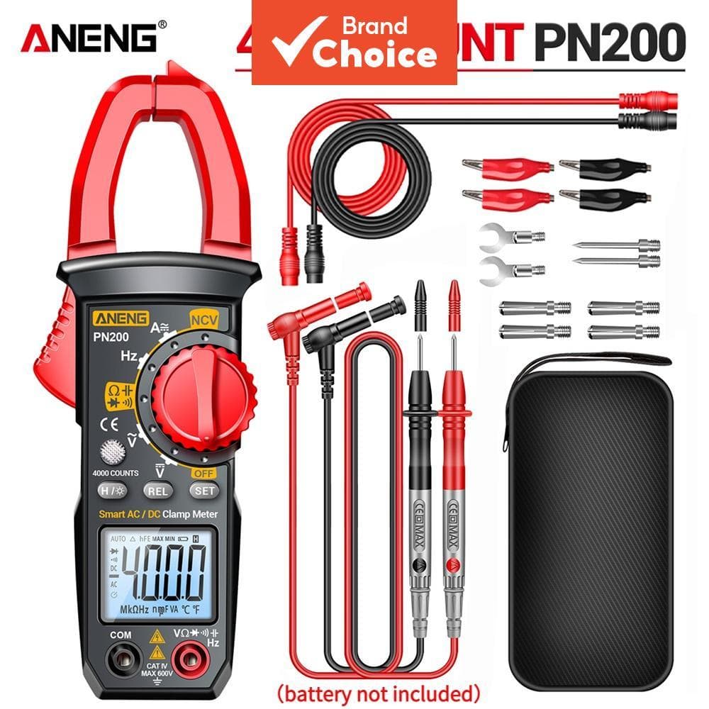 Conjunto de Multímetro Digital com Alicate ANENG One PN200, Medidor de Corrente DC/AC 600A com Display LCD
