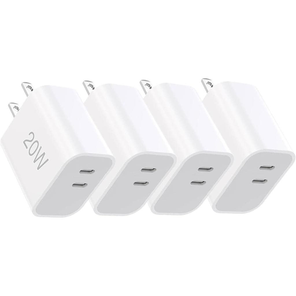 Carregador Rápido USB C de 20W com Duas Portas, Bloco de Carregamento Tipo C para as Séries 17/16/15, Carregador de Pare