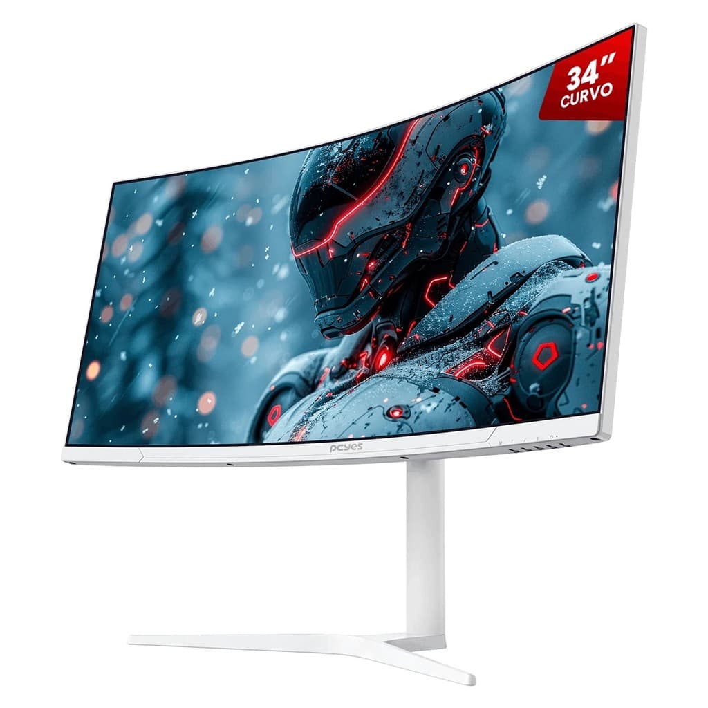 Monitor 34" 165Hz Curvo Gamer Escritório Office WQHd 1Ms HDMI + DP Pcyes Branco