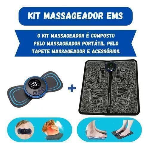 Kit Massageador para Pés, Pescoço e Costas – Alívio Muscular Profundo e Relaxamento