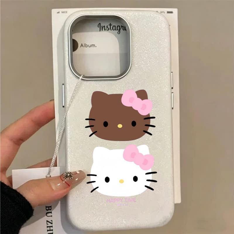 Capinha para iPhone 17/16/15 Pro Max Capa para celular Hello Kitty fofa delicada resistente ao desgaste e antiderrapante