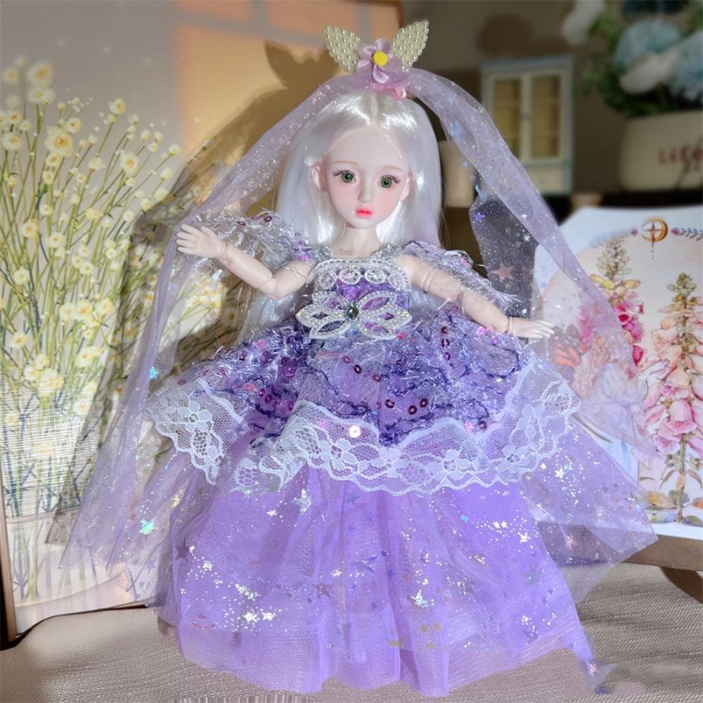 BLISVEX Brinquedo De Vestir DIY Para Meninas , Olhos Azuis Estrelados , Boneca BJD Móvel De 30 Cm , Bonecas Articuladas