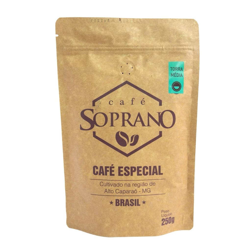 CAFÉ EM GRÃOS ESPECIAL TORRA MEDIA 250G - SOPRANO