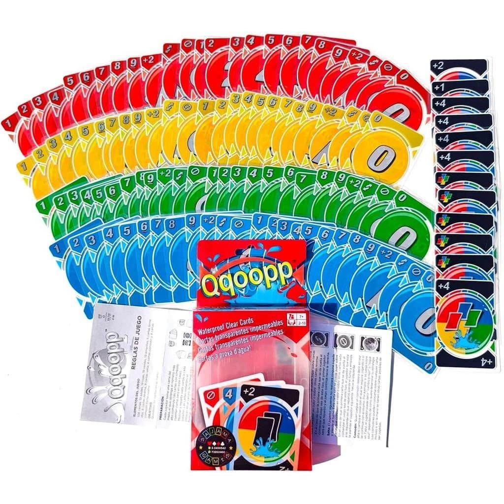 Baralho Completo de Cartas de Jogo em Plástico Transparente à Prova d'Água, Jogo de Cartas para Festas em Família para 2