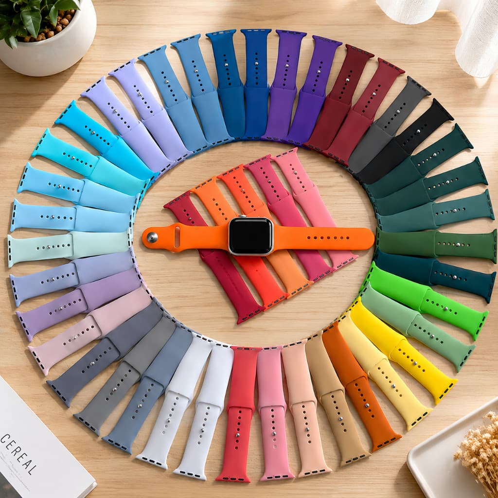 Pulseira silicone Lisa para Smartwatch 38/40/41/42/44/45/49 smartwatch pulseira iwatch Yan