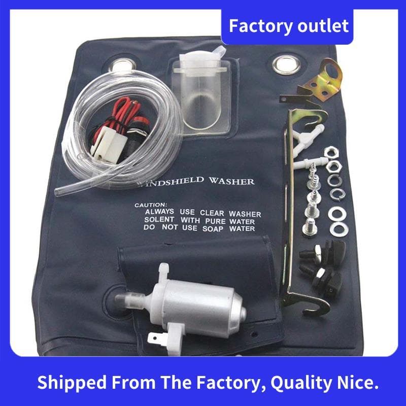 12V 1 Litro De Capacidade De Água Para Limpeza De Janelas De Carro , Lavador De-Brisa , Kit De Bolsa De Bomba De Lavagem