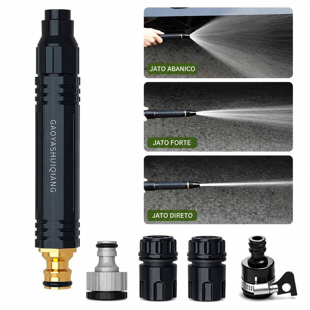 Kit Bico Jato Alta Pressão 3 em 1 Limpeza de Carro e Espaço Externo
