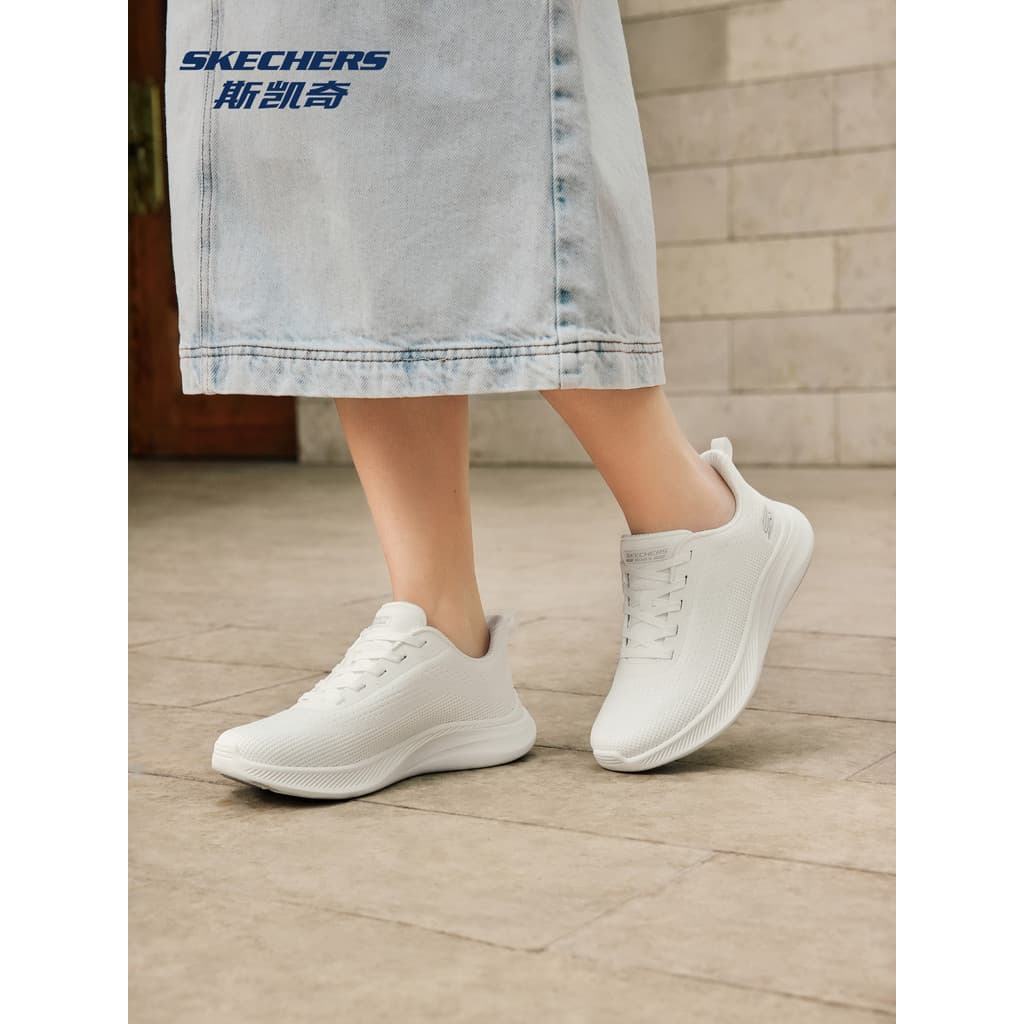 Skaiqi BOBS MODA FLEX Calçados esportivos femininos de malha respirável de cano baixo e confortáveis sapatos casuais