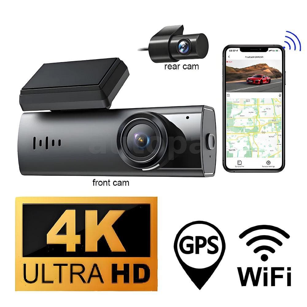 Dash Cam GPS WIFI 24h Registro Frontal 2K/3K/4K Traseiro 1080P Gravador De Câmera Dupla G-Sensor Visão Noturna WDR Carro