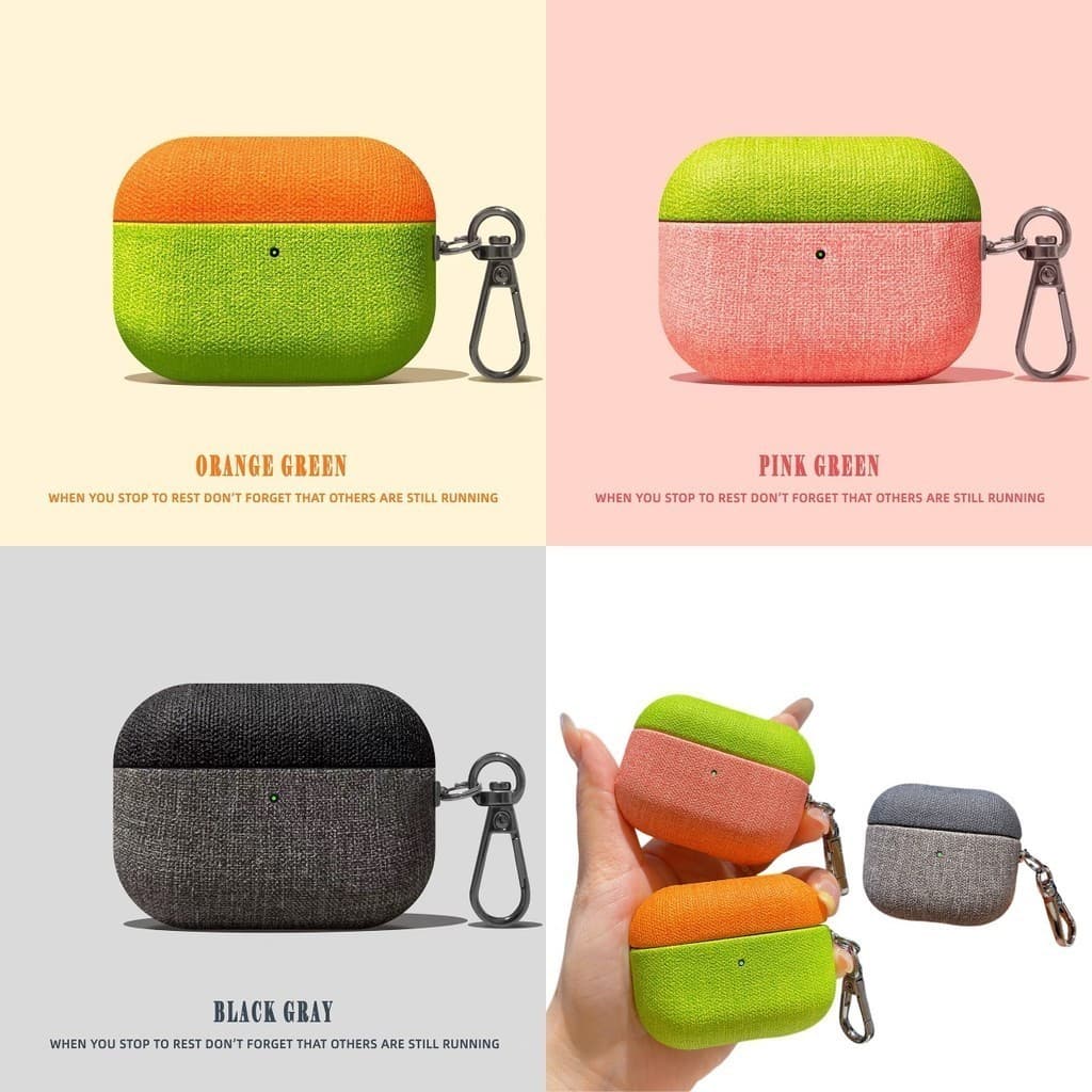 Capa De Silicone Para AirPods Em Tecido Patchwork 3 4 5 , Pro 2 3 , À Prova De Choque E Poeira , Compatível Com Carregam