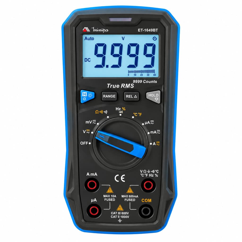 Multímetro Digital True RMS com Bluetooth Minipa ET-1649BT