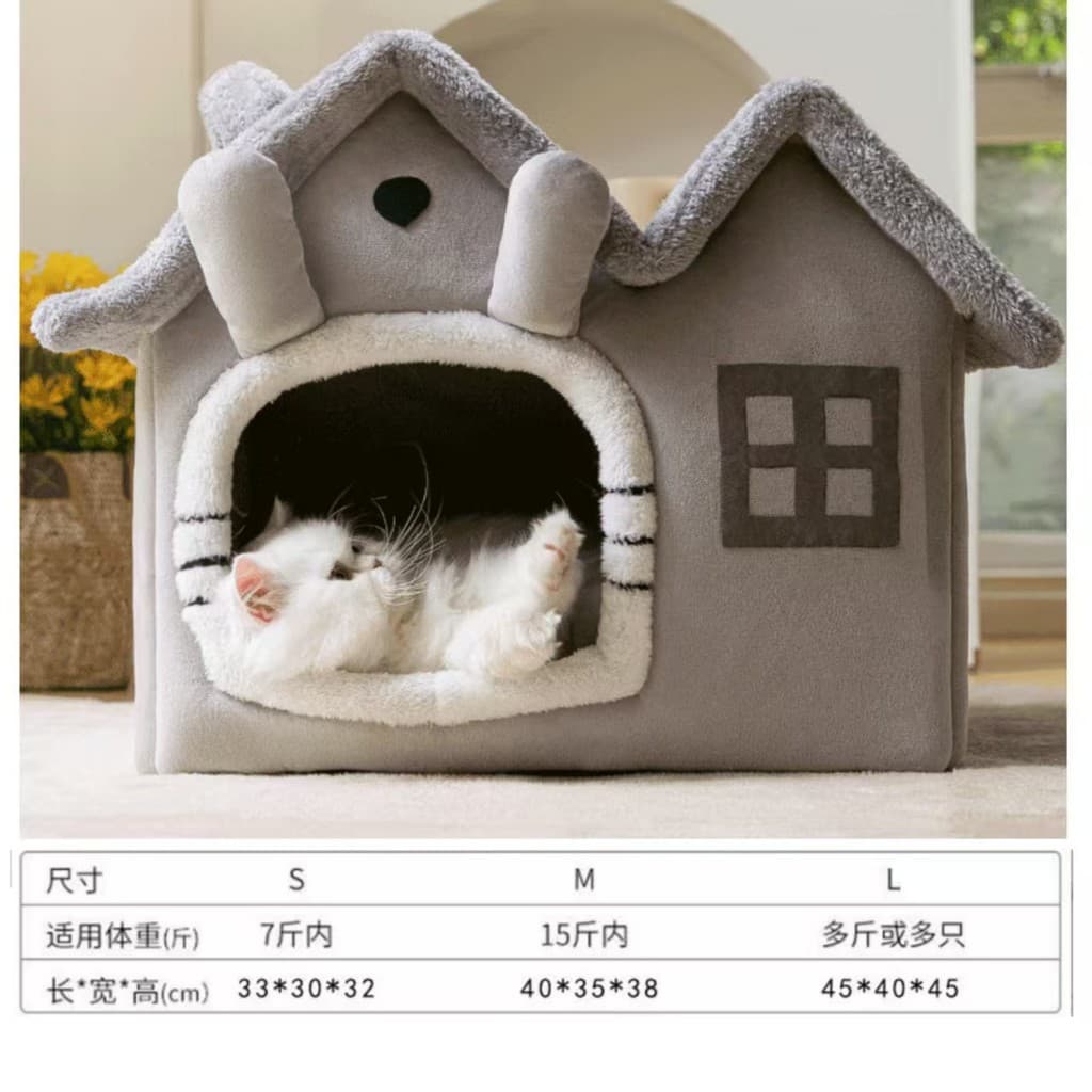 🔹Super Vendas🔹Casinha para Gatos e Cães,Casa Confortável Especializada,Villa Fechada para Pets, Uso em Todas as Estações