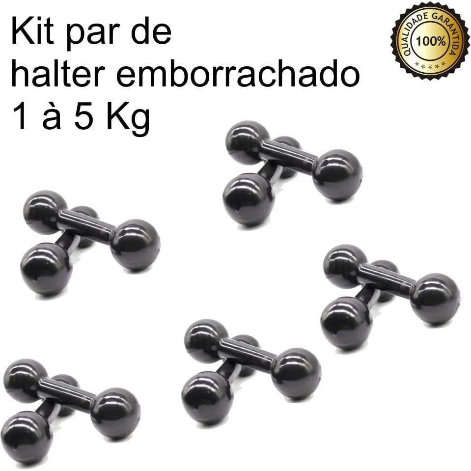 Kit Halteres 30 Kg Treino Academia Musculação Pares 1 a 5kg
