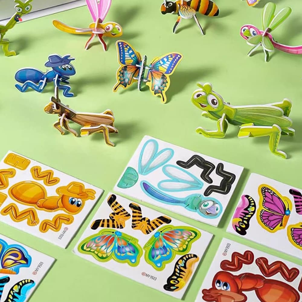 Crianças Colorido 3D Papel Quebra-Cabeças Brinquedos Cedo Educativos Festa Favores Brinquedo