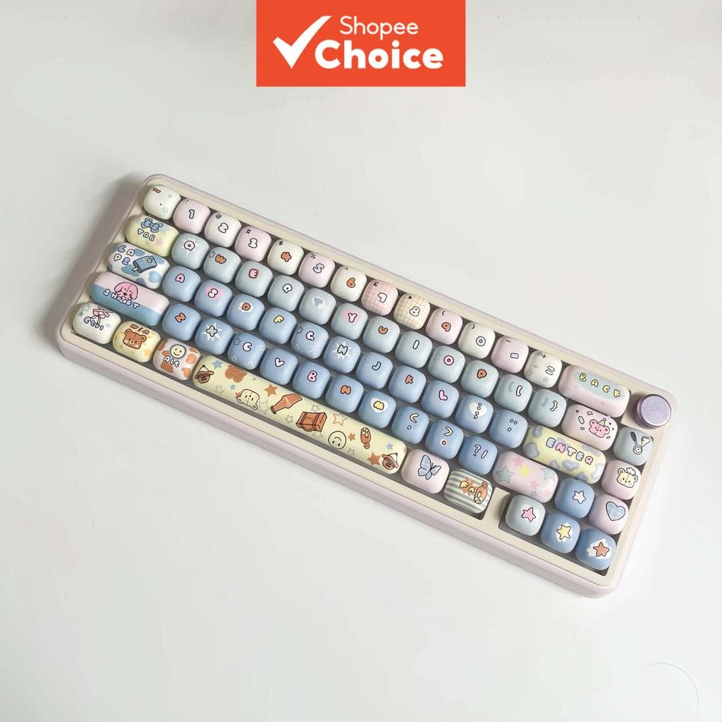 135 teclas, Teclas de Perfil MOG, PBT Sublimação, Conjunto de Tampas de Teclas de Teclado Mecânico de Desenhos Animados