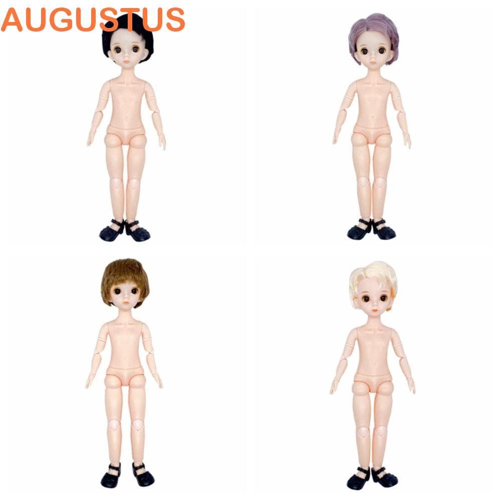 AUGUSTUS 1/6 Boneca Bjd , Vestir-Se Articulado Giratório Meninos Bonecas Brinquedo , Olhos 3D Com Cabelo 30cm Articulaçõ