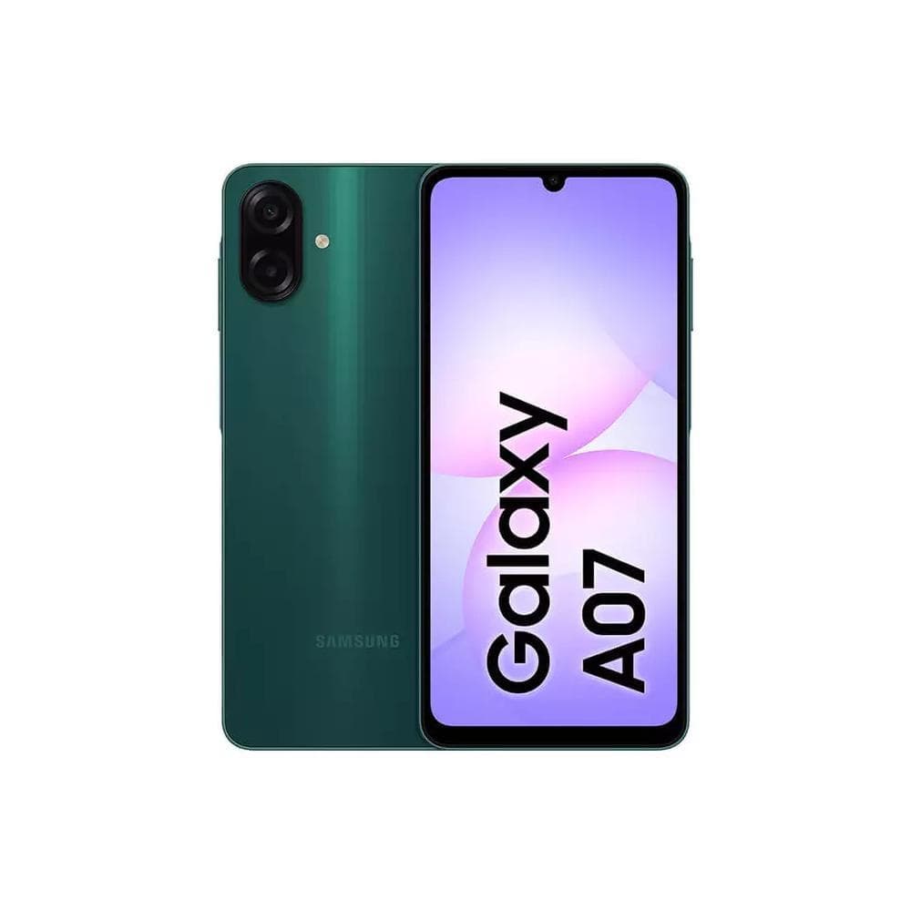 Celular Samsung Galaxy A07 Verde 128GB, 4GB, Câmera 50MP, Tela 6.7", Proteção IP54, Processador 6nm