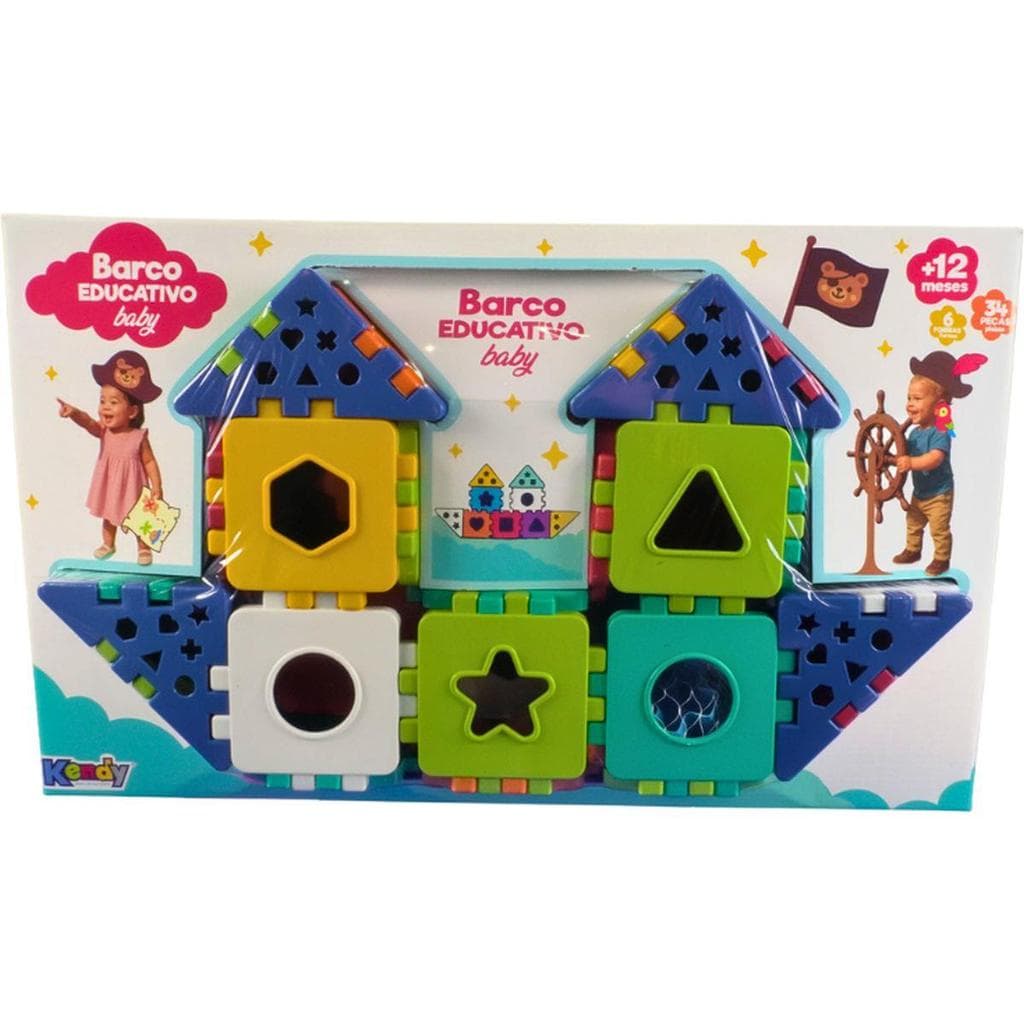 Brinquedo Educativo Barco Baby Educativo com Blocos - Kendy Brinquedos