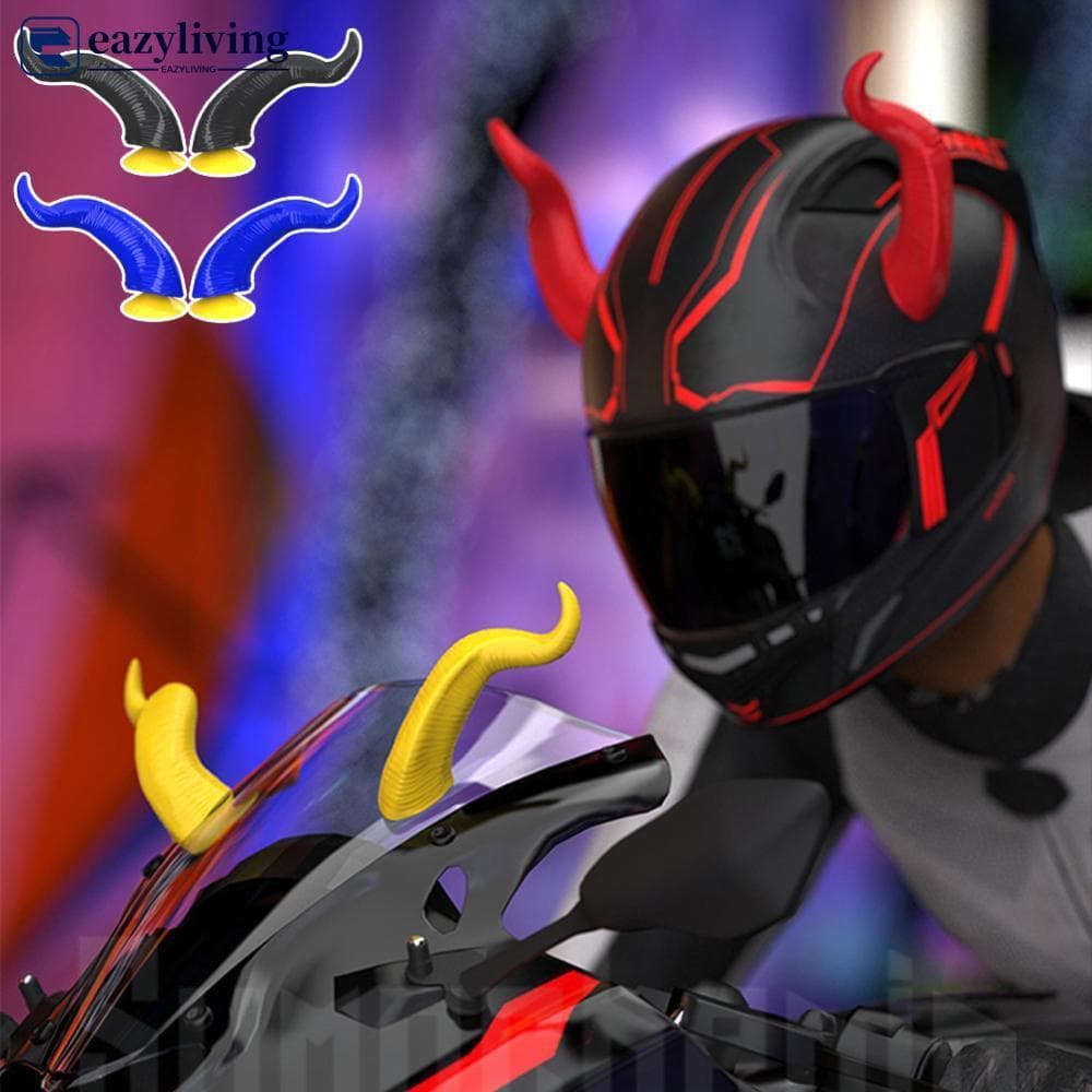 EAZYLIVING 2 Peças Decoração De Capacete De Motocicleta Estilo Chifres Do Diabo Acessórios Moto Adesivos Cosplay Com Ven