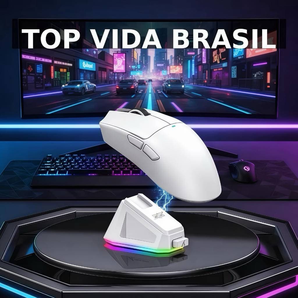 X11 Mouse Para Jogos Sem Fio 3 Modos BT + 2.4G + Com Preto Branco