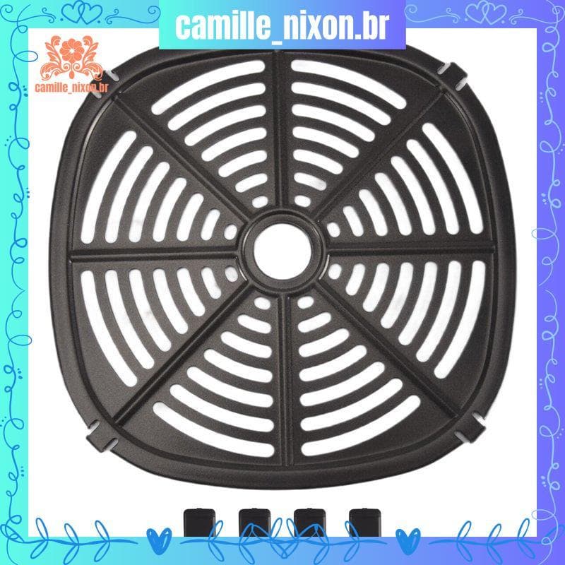 [camille_nixon.br] Bandeja Mais Nítida Para Fritadeira De Ar Dash 2.6QT-Digital Crisp Com Pés De Borracha