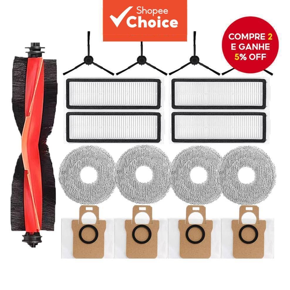  Para acessórios do Xiaomi Robot Vacuum X20 Max / X20 Pro, como escova principal, escovas laterais, filtro, pano de