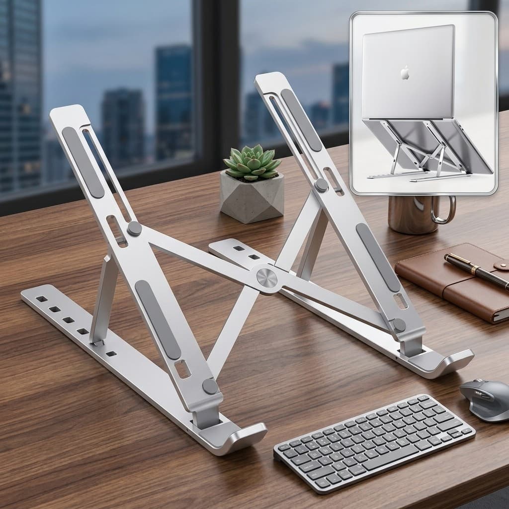 Suporte Notebook Heavy Duty Aluminio Ajustavel Para Notebook Grande 15.6 17 Polegadas Base Firme