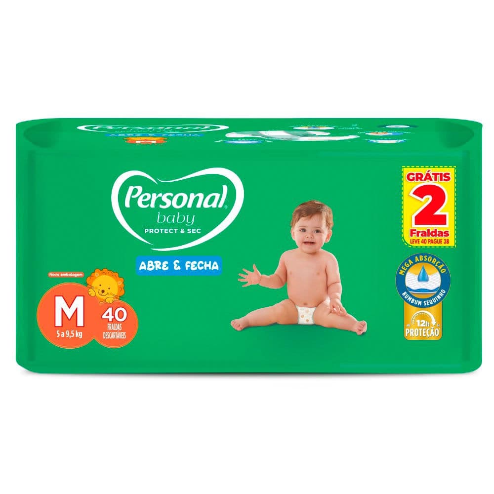 Fralda Personal Baby Protect & Sec Tamanho M Leve 40 Pague 38 Fraldas Descartáveis