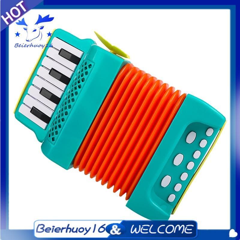 Brinquedo Acordeão 10 Teclas 8 Acordeões Para Crianças Instrumento Musical Brinquedos Educativos Presentes Iniciantes-Ve