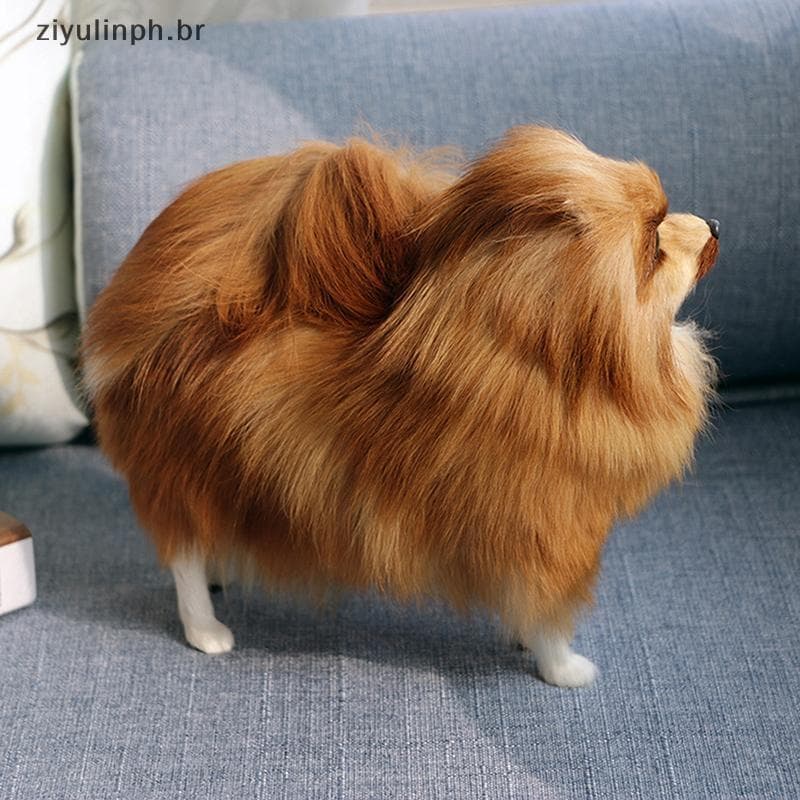 ziyulinph Realista Pomeranian Simulação Brinquedo Cão Filhote De Cachorro Companheiro Artesanal Gota Brinquedos Para Ani