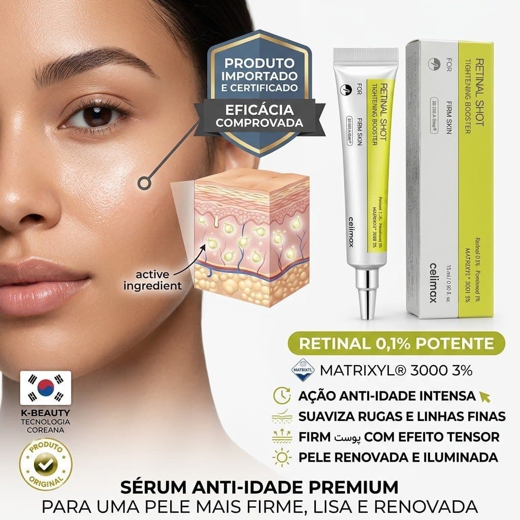 Envio SP FreteGrátis | Celimax The Vita A Retinal Shot Tightening Booster 15ml Sérum Coreano Redutor De Poros Anti-Idade