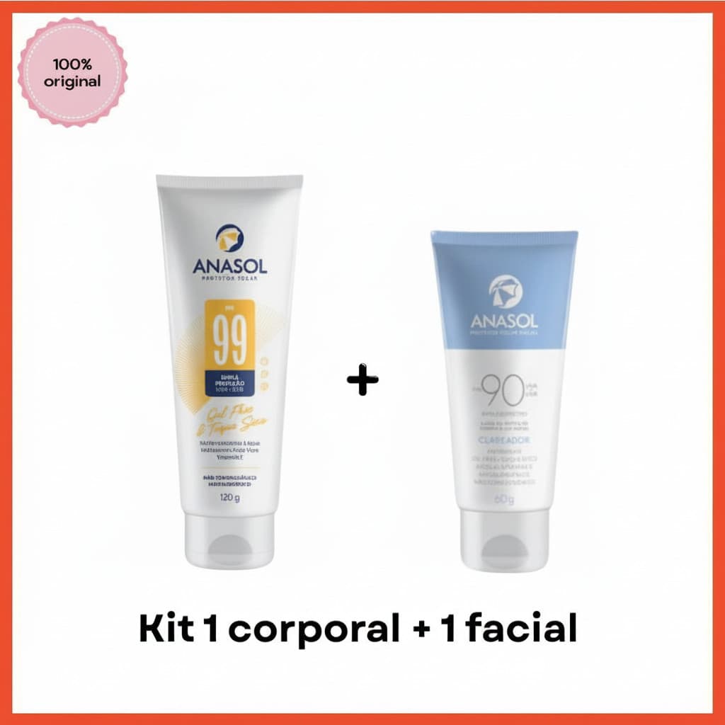 Protetor Solar Corporal Fps 99 - 120g + Protetor Solar Facial Fps 90 CLAREADOR 60g Anasol