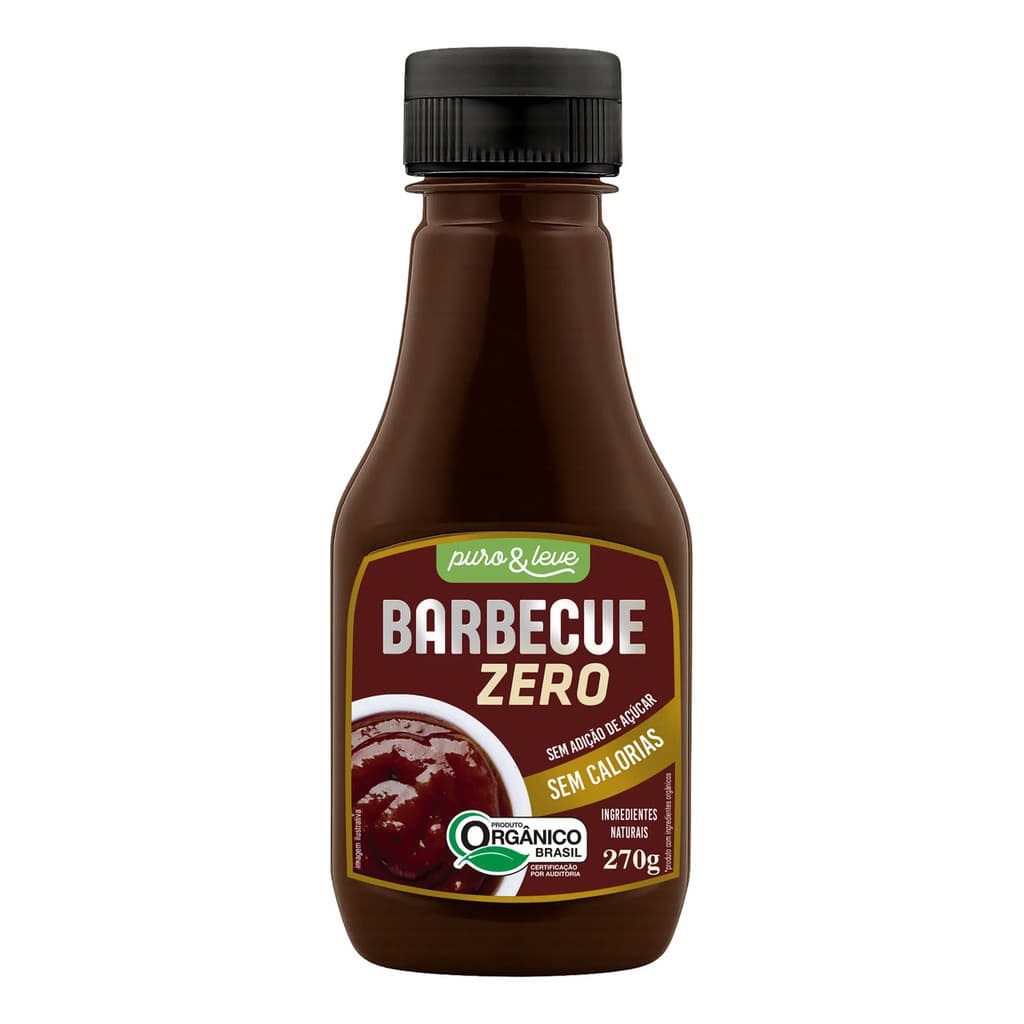 Molho Barbecue Orgânico Puro e Leve 270g | Zero Açúcar Natural Para Carnes e Hambúrguer