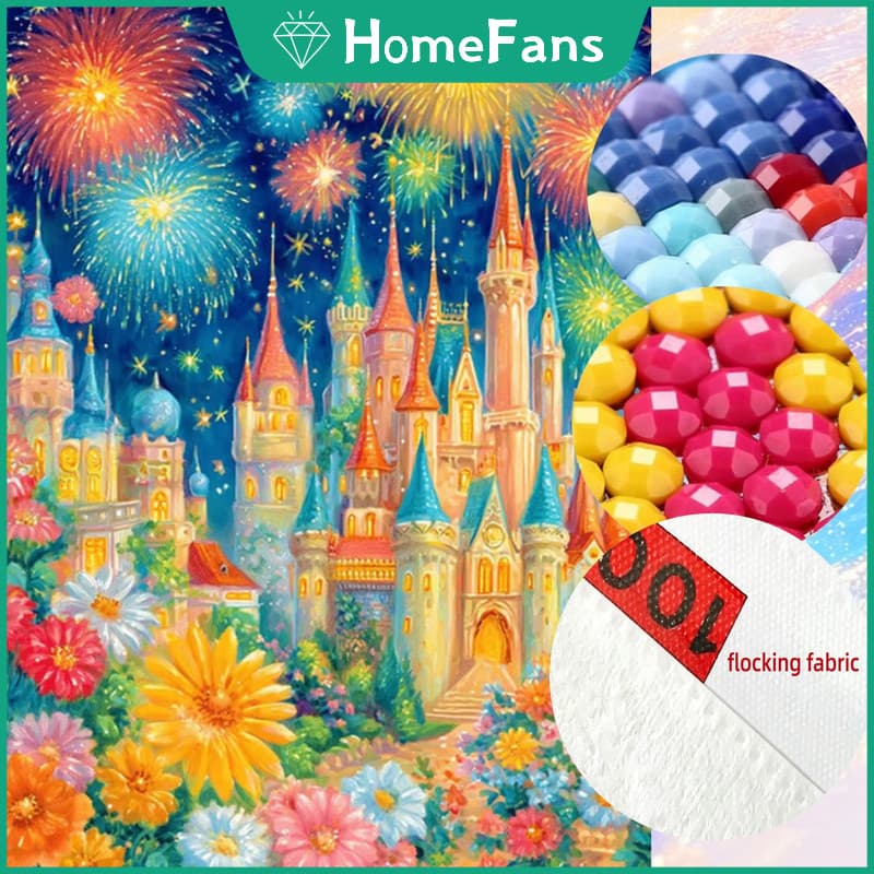 HF Tecido Flocado Atualizado Candy Land 5D DIY Pintura Quadrada De Diamante Redondo Strass Ponto Cruz Decoração De Pared