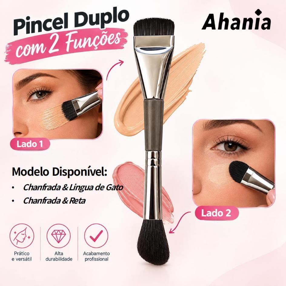 Pincel de Maquiagem com dois Lados em Função Diferentes de Fibra Macias para Máscara Facial e Base-Aplicação Líquida