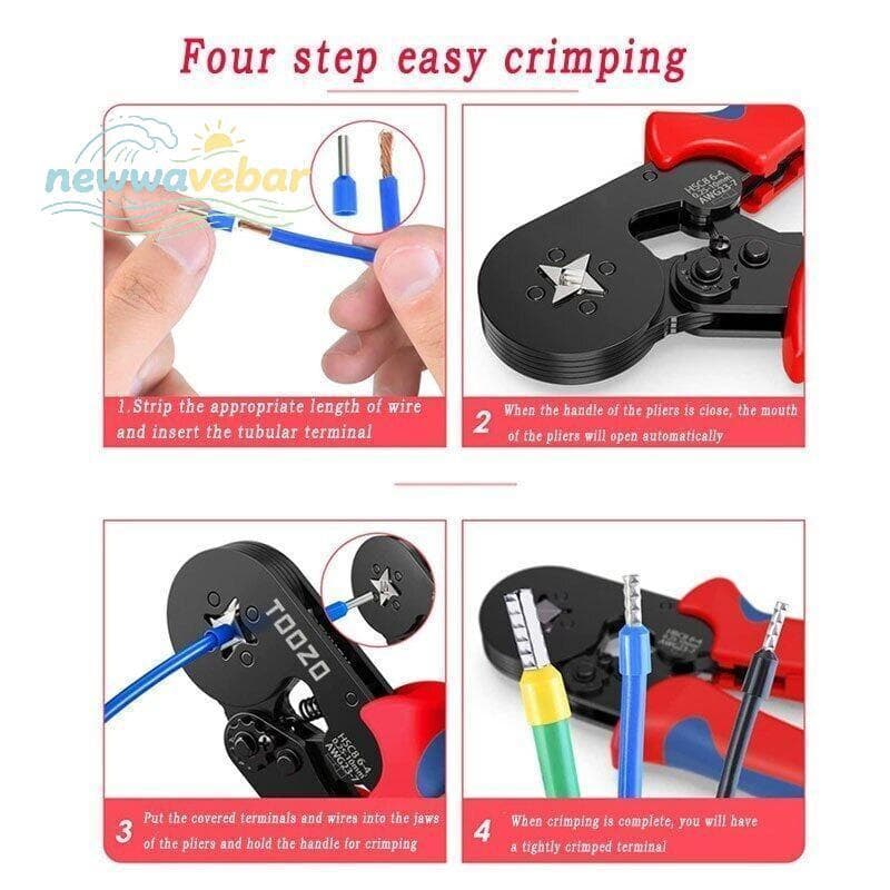 [HENGHOME] Kit Completo De Ferramentas De Crimpagem HSC8 6-4A Alicate Crimper Descascador De Fios Com 1200 Virolas Para 