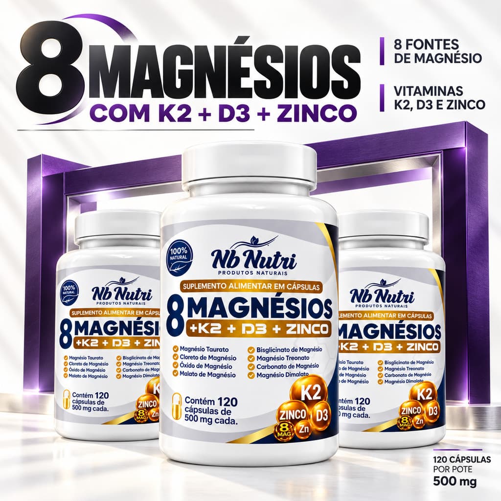 Fórmula Nutricional com Vitaminas K2 e D3 + Zinco | Suplemento Alimentar 120 Cápsulas