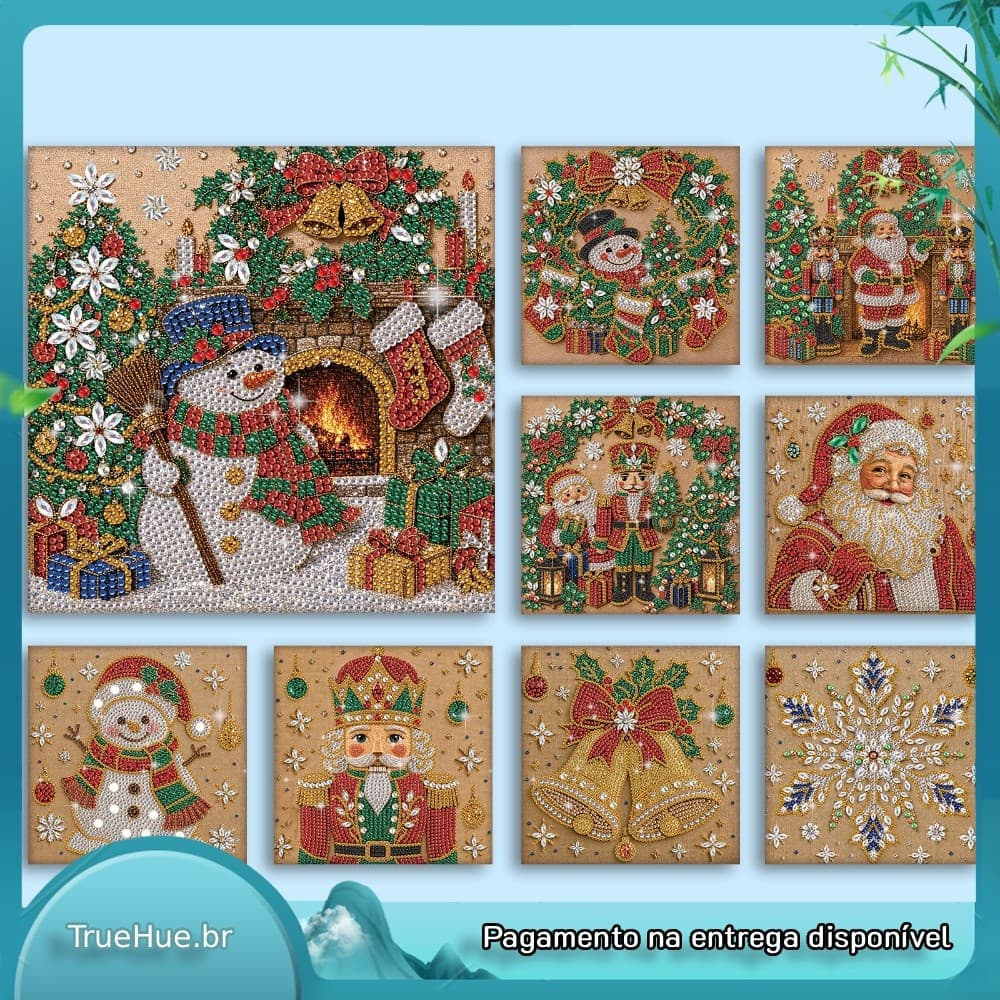 Broca Completa DIY 5D Kit De Pintura Diamante Arte De Parede De Mosaico De Natal