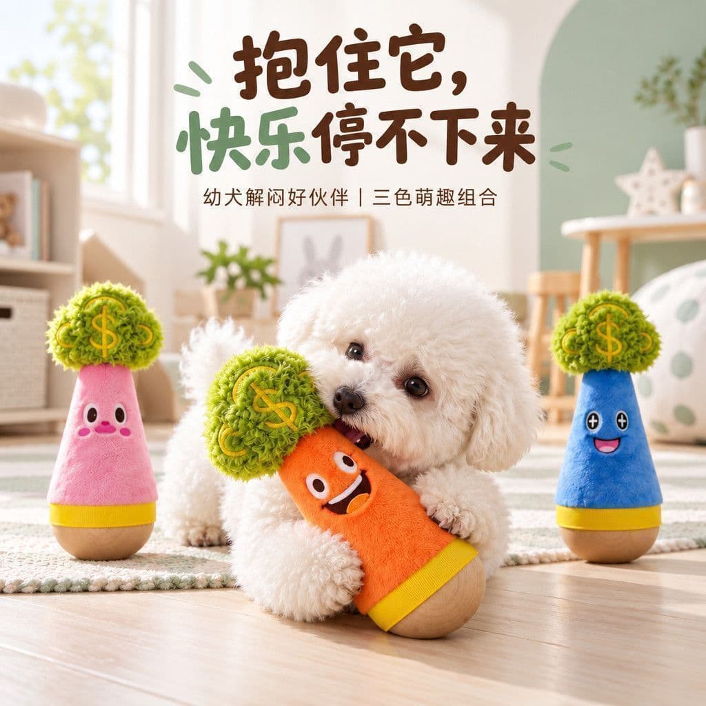 Copo para cachorro de estimação, brinquedo agitador, cervo de pelúcia, cachorro pequeno, brinquedo para alívio do tédio 
