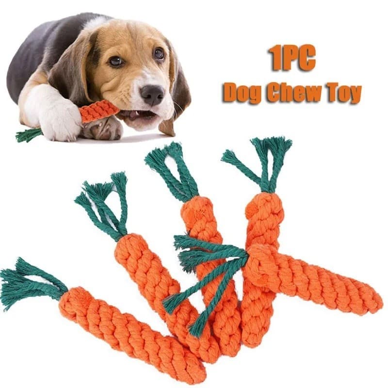 Brinquedos Para Cães De Estimação Mão Tecidocarrot Forma Corda De Algodão Brinquedo Filhote De Cachorro Molar Limpeza De