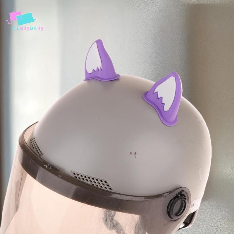 Abongbanghn Capacete Da Motocicleta Decorações De Orelha De Gato Acessório Para Scooter Bicicleta Adesivo Moto Skate Cic