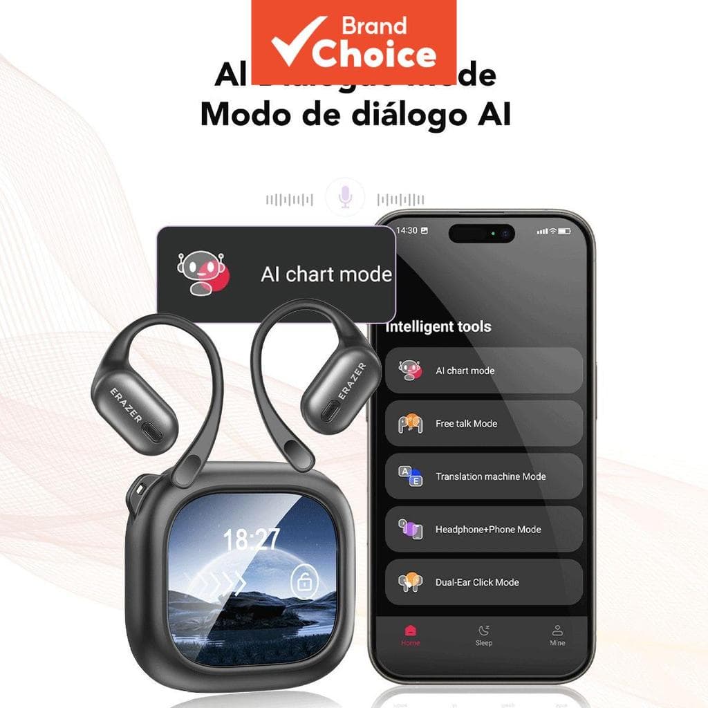 ERAZER XF38 Fone de Ouvido Sem Fio Bluetooth 5.3, Fones Canceladores de Ruído, Graves Potentes, Fones de Ouvido