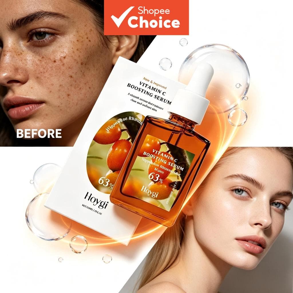 Estoque Pronto Hoygi Rejuvenescedor de Vitamina C 63% de Espinheiro Marinho 30ml Essência Facial Antioxidante Clareadora