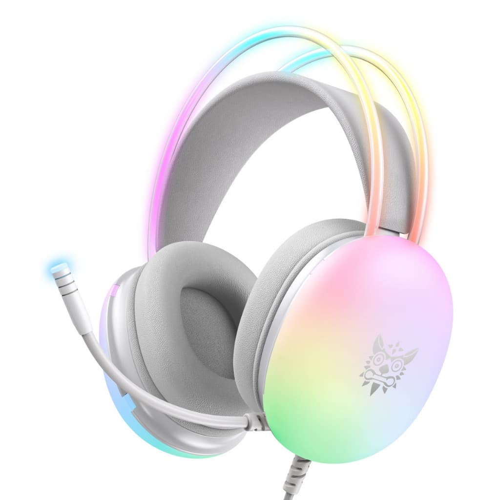 Headset Gamer Fone de ouvido Gamer iluminação LED RGB Branco Para PC Notebook Computador PS4 X-ONE FN365
